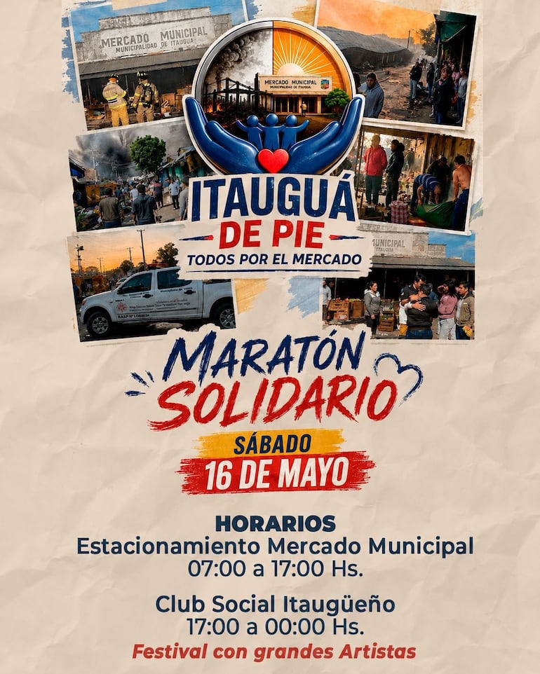La primera será en el estacionamiento del Mercado Municipal, de 07:00 a 17:00, luego la actividad se trasladará hasta el Club Social Itaugüeño.