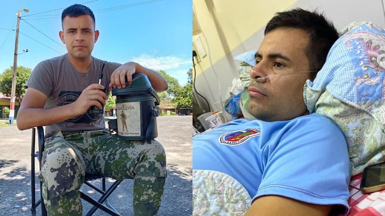 Ever Darío Ferreira Aranda, militar preso en Viñas Cue, actualmente en terapia intensiva del Hospital Militar
