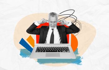 Concepto de ruido en la oficina.