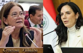 La diputada cartista Cristina Villalba y la ministra de Obras Públicas, Claudia Centurión.