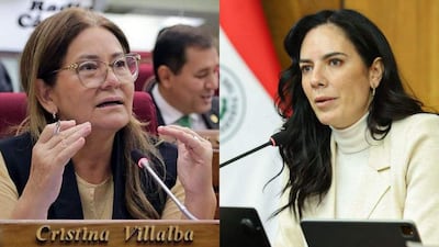 La diputada cartista Cristina Villalba y la ministra de Obras Públicas, Claudia Centurión.