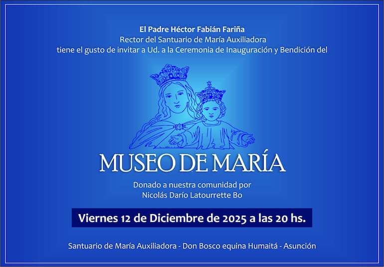 El Museo de María será bendecido el 12 de diciembre en el Santuario de María Auxiliadora.