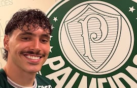 El paraguayo Mauricio, futbolista de Palmeiras, después del triunfo sobre Mirassol por el Brasileirao.