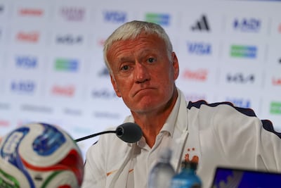DALLAS (United States), 14/07/2026.- Frances national soccer team head coach Didier Deschamps attends a press conference in Dallas, Texas, USA, 13 July 2026. France will face Spain on 14 July in a FIFA World Cup 2026 semi final match. (Mundial de Fútbol, Francia, España) EFE/EPA/CHRISTOPHER NEUNDORF