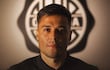 Con esta imagen fue presentado oficialmente el delantero Hugo Sandoval (25 años) como nuevo jugador de Olimpia.