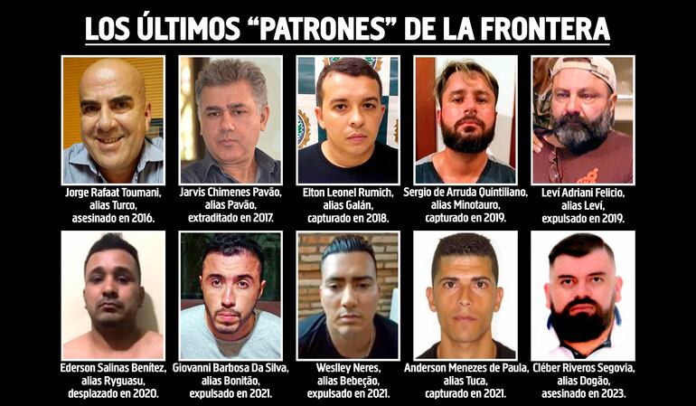 Los últimos "patrones" que tuvo la frontera, antes de la captura de Pitcharles, materializada hoy en Pedro Juan Caballero.