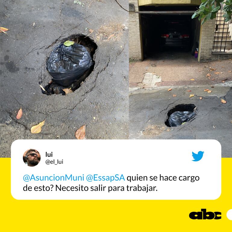 Tuit de un vecino que no podía usar su garage.|