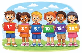 Números ordinales hasta el vigésimo