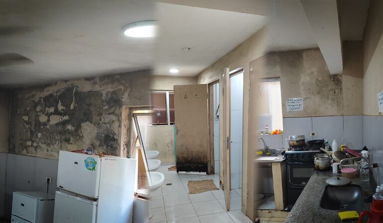 Calamitoso estado del albergue del Hospital Nacional de Itauguá.