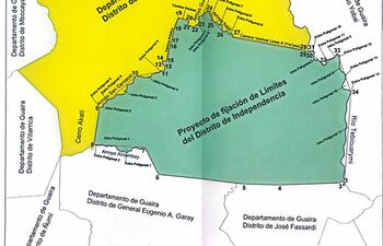 Mapa georreferenciado del distrito de Santa Cecilia en proyecto.