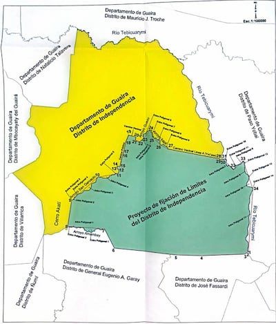 Mapa georreferenciado del distrito de Santa Cecilia en proyecto.