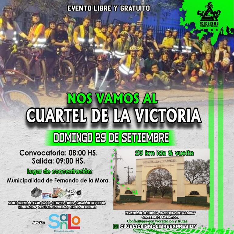 Los ciclistas extienden la invitación a todos los interesados.