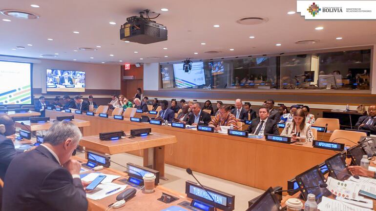 Vista de la 22 reunión anual de ministros de relaciones exteriores de países sin litoral, en Nueva York.