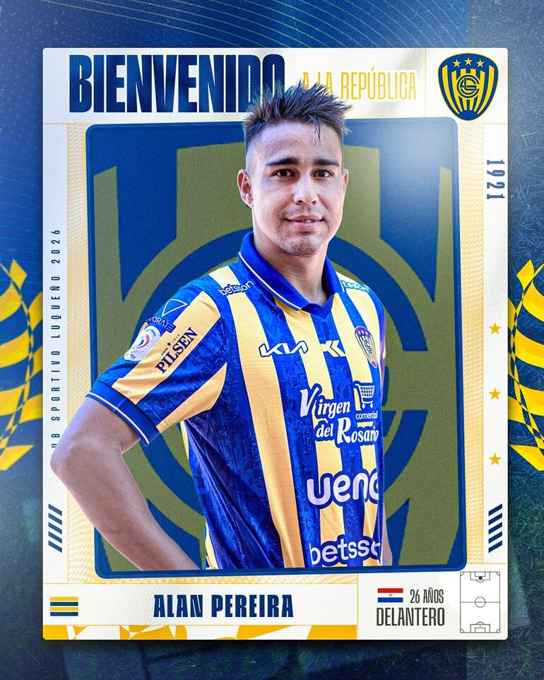 Alan Gustavo Pereira Guillén (26), en el Sportivo Luqueño.