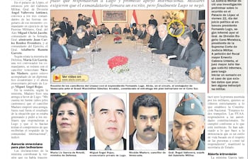 Edición del 29 de junio en que se confirmaba la actuación de Nicolas Maduro en Paraguay durante el Juicio Político a Lugo.