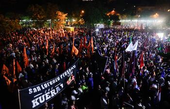 El movimiento se defendió de los dichos de la senadora liberal Celeste Amarilla, quien repudió la presencia de Enrique González Quintana en la marcha. EFE/Juan Pablo Pino