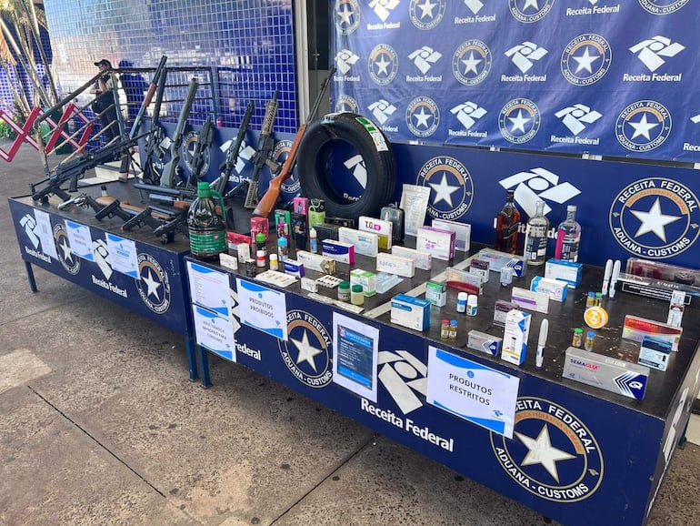 "Expo contrabando": peculiar exhibición de productos prohibidos en la aduana brasileña - ABC en el Este