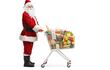 Papá Noel de compras en el supermercado.
