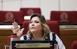 Zenaida Delgado (Senadora Cruzada Nacional) durante la sesión del Senado.