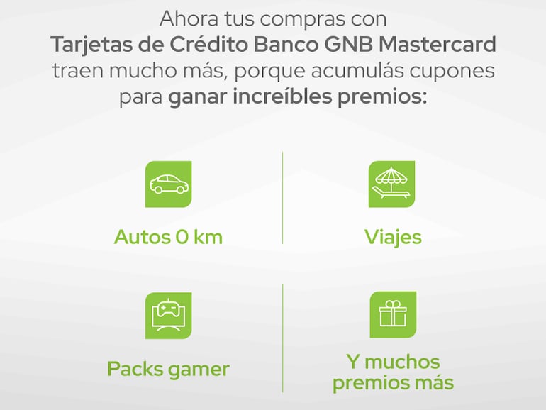 Banco GNB sorteará importantes premios.
