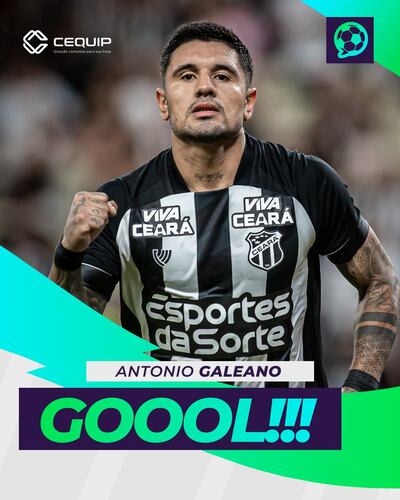 Antonio Galeano, en la celebración de su gol para el Ceará, que derrotó por 2-0 al Sport Recife, en Fortaleza.