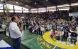 El presidente del PLRA, Hugo Fleitas, habla en la convención que se desarrolla hoy en Caacupé.