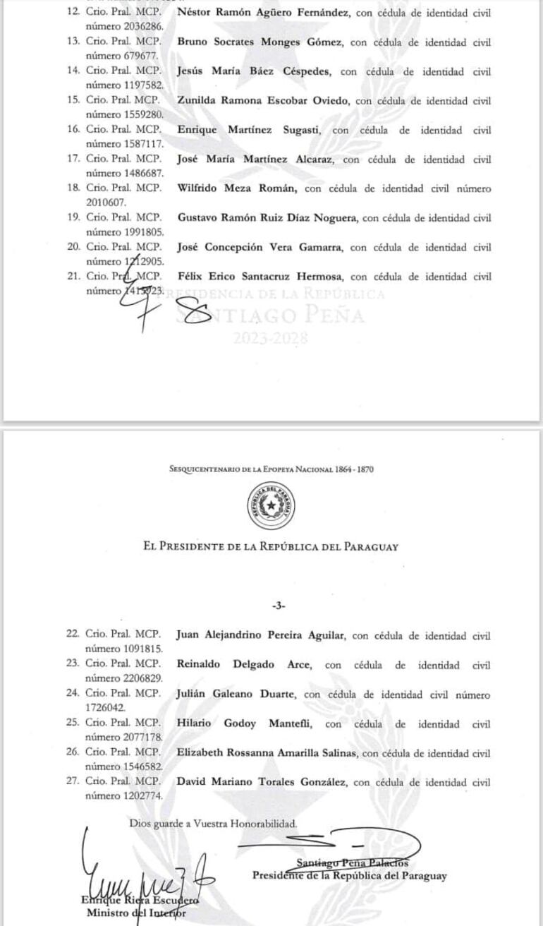 Lista de policías que solo “superaron” el polígrafo.