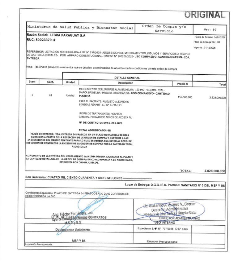 Caso Augusto Alejandro Benegas Renaut