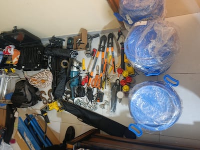 El material incautado tras la detención de dos chilenos, que serían serían expertos en el forzamiento de cajas fuertes y el vaciado de cajeros automáticos.