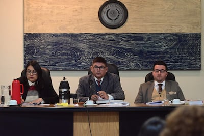 Foto ilustrativa de un juicio oral y público, en el Palacio de Justicia de Asunción. 