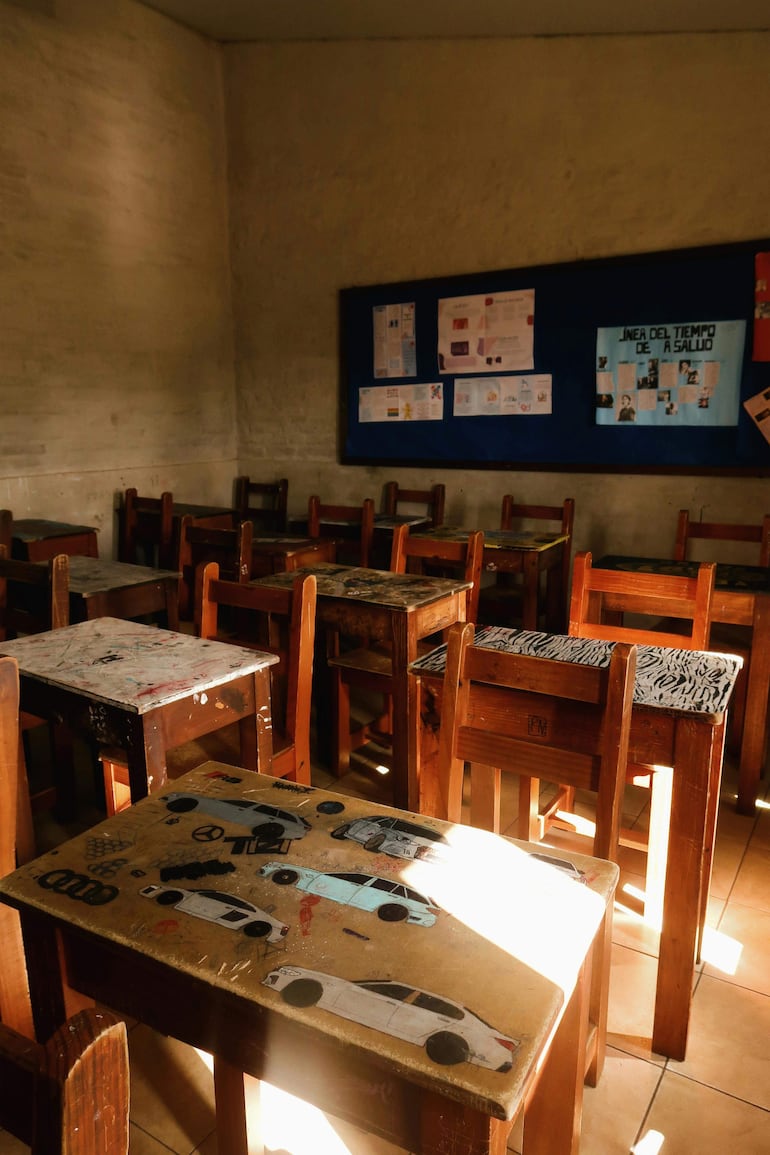 Aula vacía en una escuela pública.