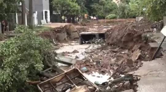 Zona de obras, donde habría desaparecido el niño de 12 años.