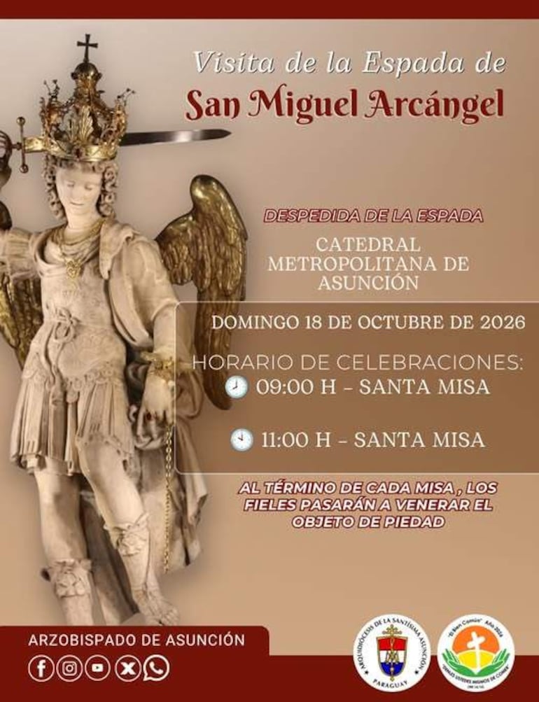 Visita de la Espada de San Miguel Arcángel: horarios de misas.
