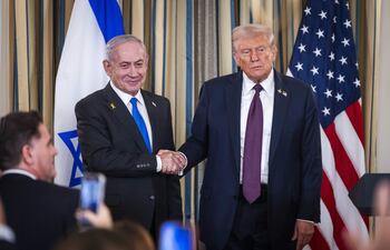 El presidente de Estados Unidos, Donald Trump (d) y el primer ministro de Israel, Benjamin Netanyahu (i). (archivo)