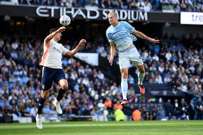 Erling Haaland, autor del gol con el que Manchester City venció a Coventry por 1-0.