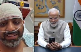 NUEVA DELHI, 02/10/2026.- "Sentí que el avión iba en picado", relató el piloto indio Smit Machchhar durante una emotiva llamada con el primer ministro de su país, Narendra Modi, al recordar el instante crítico en el que, gravemente herido y apuñalado, logró abrir la puerta de la cabina de su vuelo de Flydubai para salvar a los pasajeros. "Llevo 17 años volando, señor, y soy capitán desde hace 11 años. Puedo saber, incluso con los ojos cerrados, lo que está pasando en el avión. Cuando estaba en el suelo, sentí que el avión iba en picado", narró Machchhar en la conversación telefónica, difundida este viernes. EFE/ Cuenta de X del primer ministro Narendra Modi - SOLO USO EDITORIAL/SOLO DISPONIBLE PARA ILUSTRAR LA NOTICIA QUE ACOMPAÑA (CRÉDITO OBLIGATORIO) -