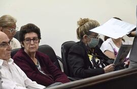 Celina Villalba de Lovera y Nélida Huespe de Peralta (con tapabocas), condenadas a 2 años y seis meses de cárcel.