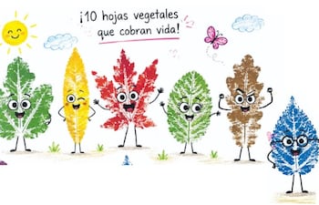 Hojas vegetales coloreadas