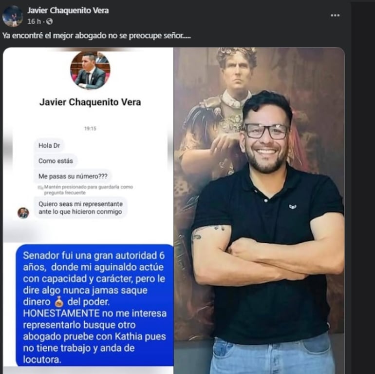 "Chaqueñito" reacciona a la conversación privada que tuvo con Miguel Godoy y que este difundió.