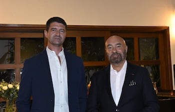 Benoit Libourel, presidente de la Cámara de Comercio Paraguayo-Francesa y Pierre Christian Soccoja, embajador de Francia en Paraguay.