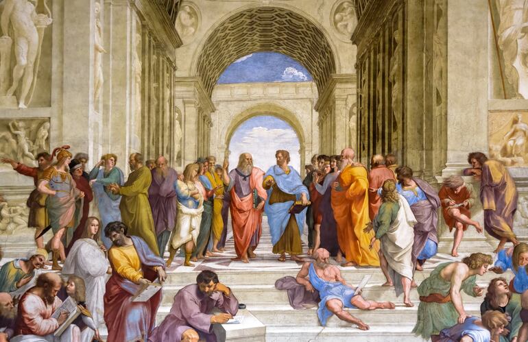 La escuela de Atenas, pintura de Rafael Sanzio.