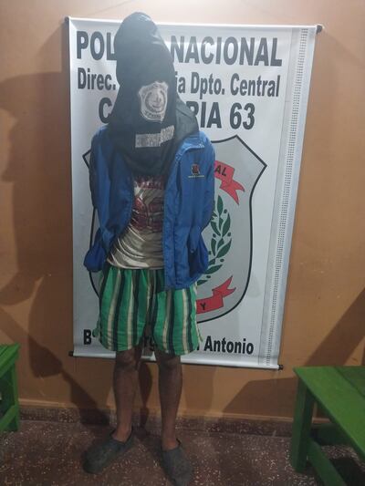 El detenido, Juan Gabriel Belotto Zaracho, sindicado como autor de un hecho de hurto en San Antonio.