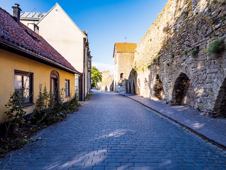 Muralla en Visby, Gotland, Suecia.
