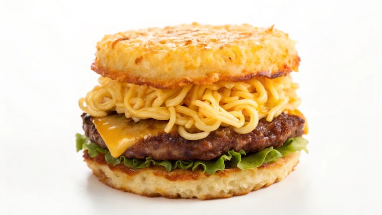 Ramen burger.