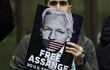 Manifestación en apoyo a Julian Assange, Londres, octubre de 2019.