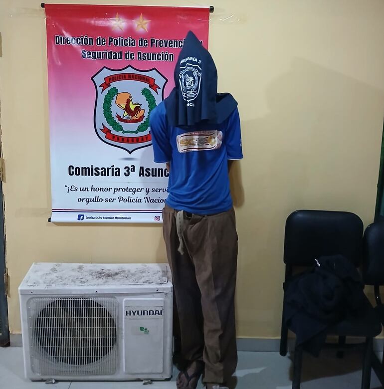 Un hombre fue aprehendido cuando estaba arrastrando un compresor de aire por las calles de Asunción.