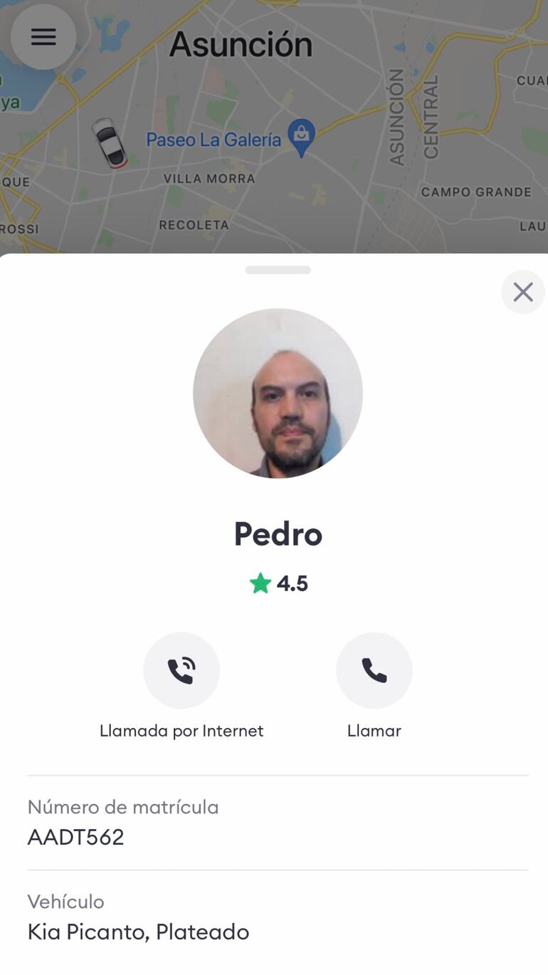 La pasajera solicitó un servicio de Bolt, que supuestamente estaría a cargo de "Pedro", según el registro de la plataforma. Pero el conductor que la recogió era otro, de más edad. 