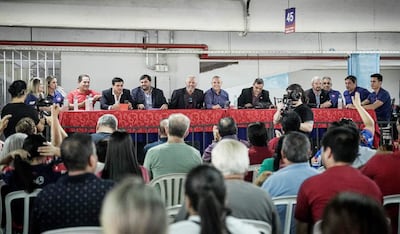 Autoridades de Cerro Porteño, durante la asamblea extraordinaria del pasado sábado 6, para la aprobación del balance 2024.