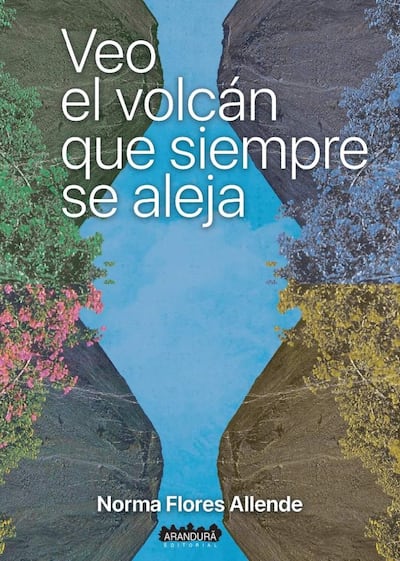 Imágenes para ilustrar la nota de lanzamiento del libro de Norma Flores Allende llamado "Veo el volcán que siempre se aleja".