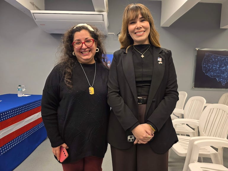 Marlene Sautu y Emilia Cárdenasen la presentacion de Feel USA Freedom 250 que será en el Puerto de Asuncion
